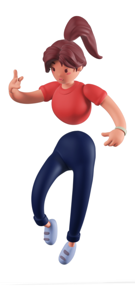 3D Charakter schwebend